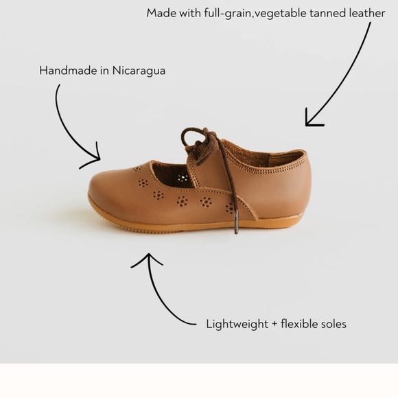 Adelisa & Co. Girls 31 (13) sol brown leather - Picture 3 of 16